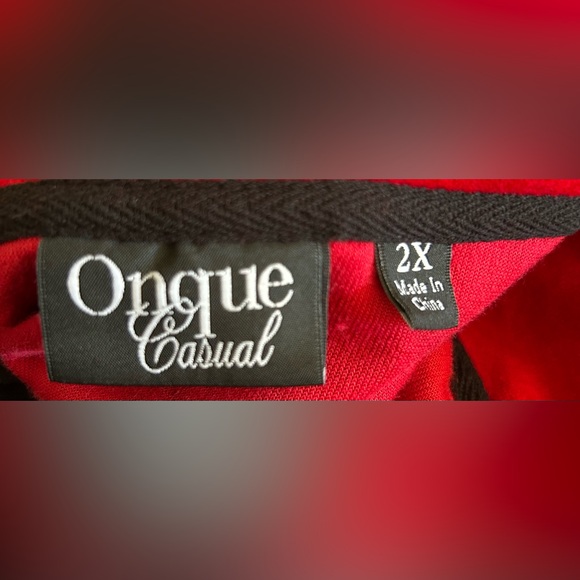 Onque Woman Red and Black Casual Jacket - Picture 2 of 3